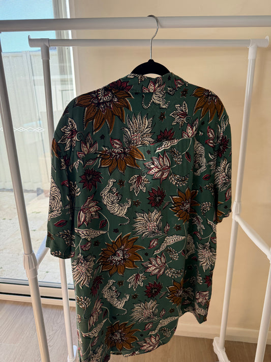 Allgood green floral shirt, men's XL, photo 2