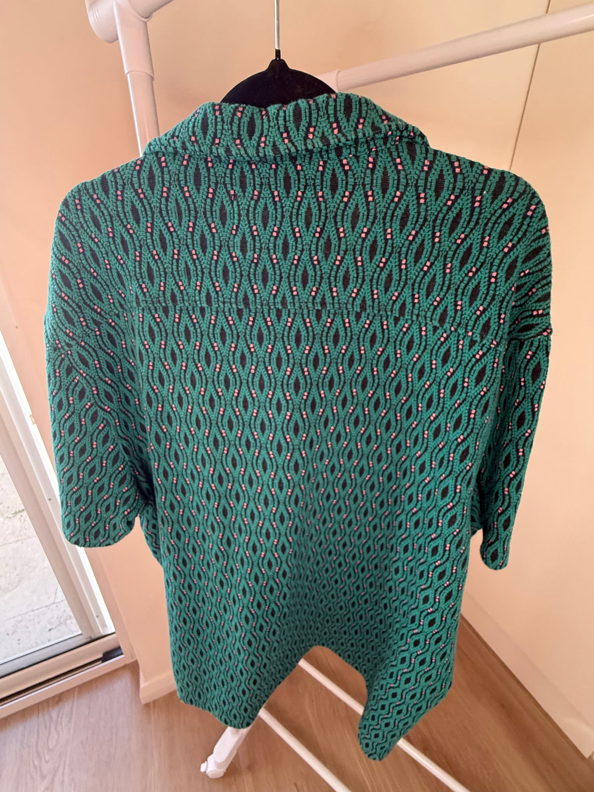 Kenji green geometric knit shirt, men's XL, photo 2
