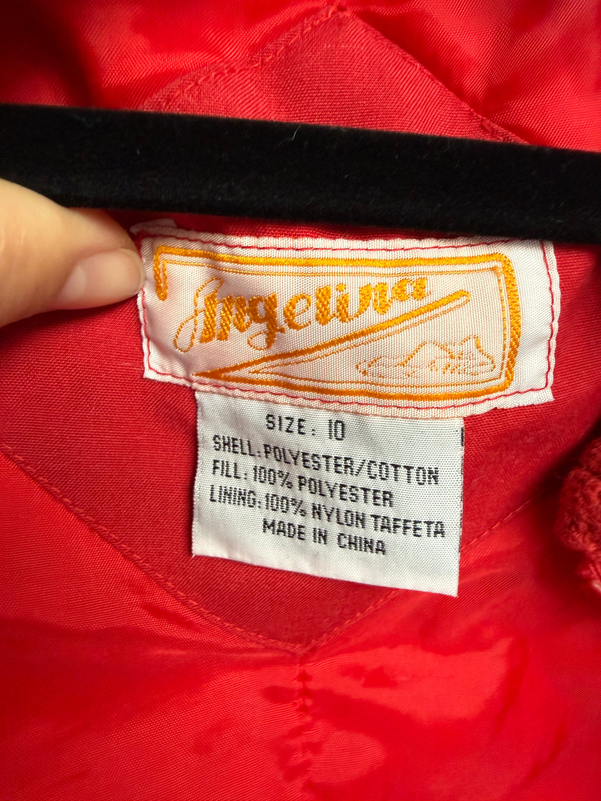 Angelina red quilted jacket, women's 10, photo 3