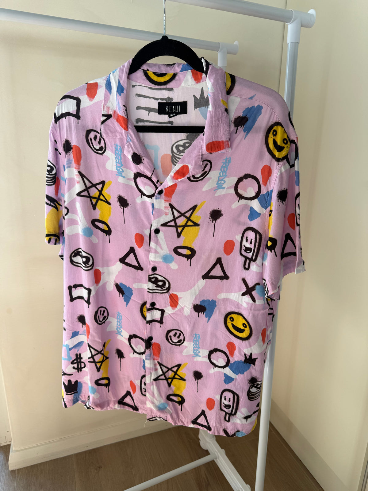 Kenji graffiti print shirt, men's XXL