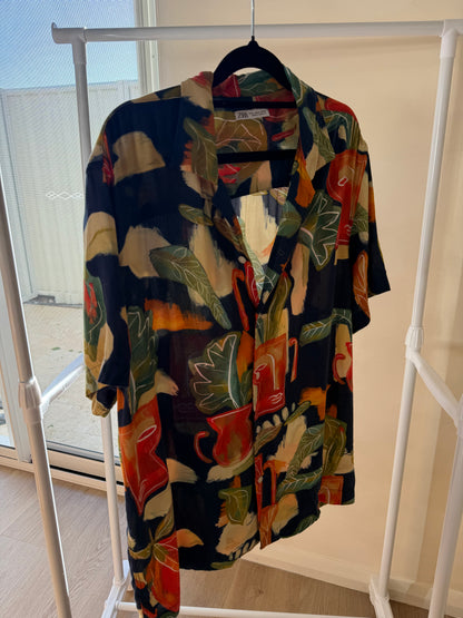 Zara botanical print shirt, men's XL