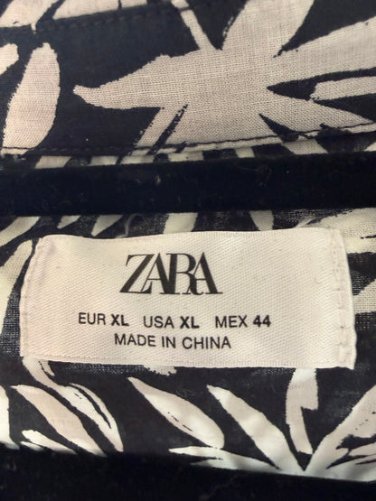 Zara black & white leaf print shirt, men's XL, photo 2