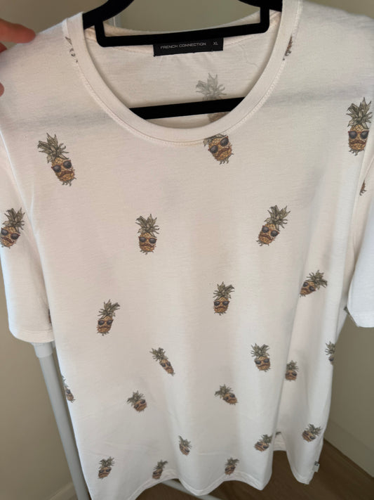 French Connection pineapple print tee, men's XL, photo 2