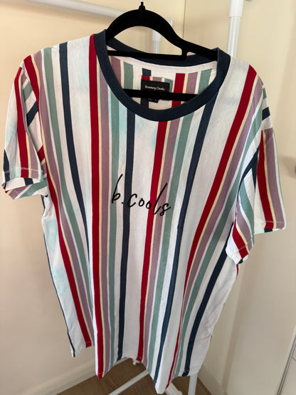 Barney Cools vertical stripe tee, men's L