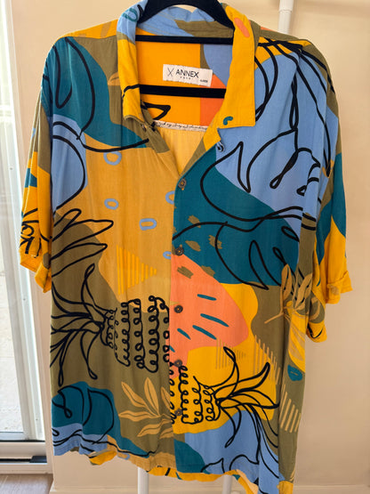Annex Bondi abstract print shirt, men's XL