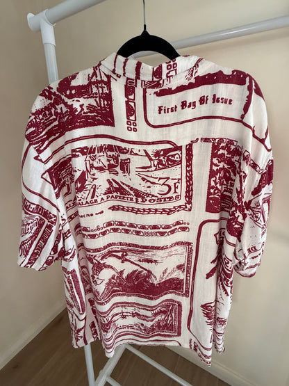 Silent Theory postcard print shirt, men's XXL, photo 3