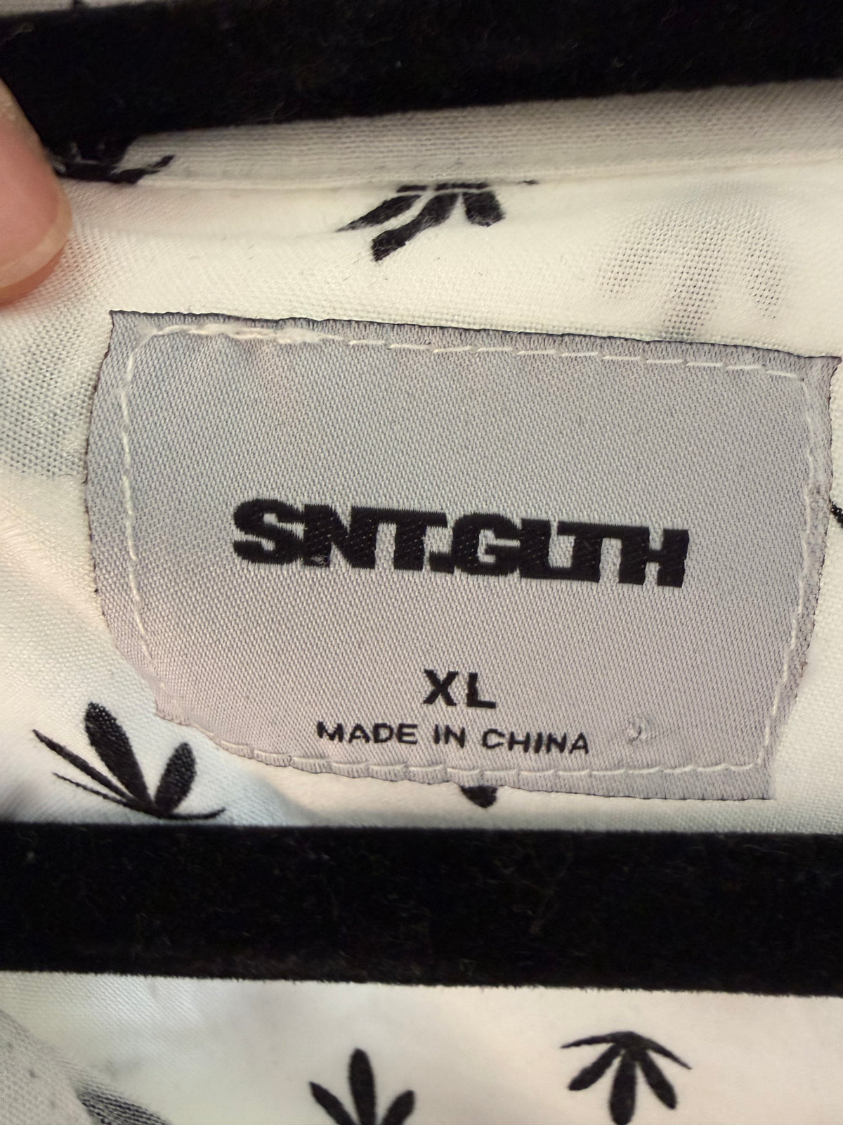 St Goliath white palm print shirt, men's XL, photo 4