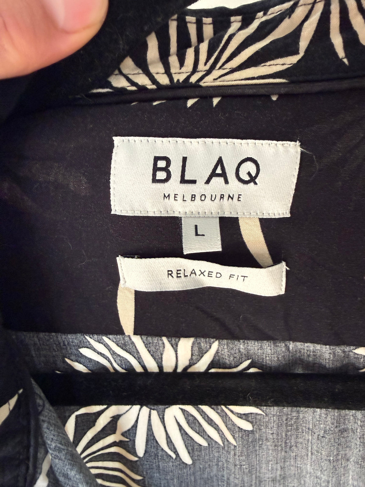 BLAQ Melbourne palm print shirt, men's L, photo 3