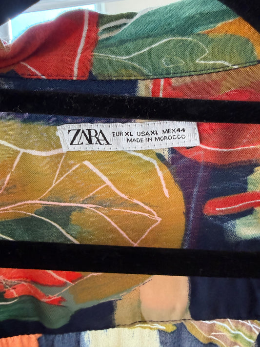 Zara botanical print shirt, men's XL, photo 4