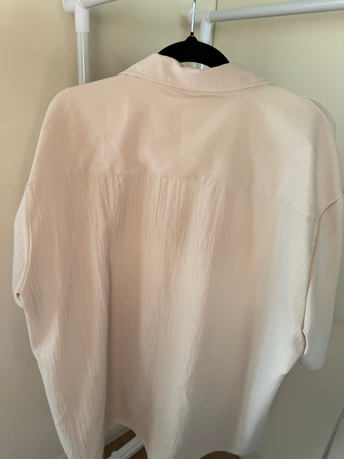 Cream crinkle-texture shirt, men's XXL, photo 6