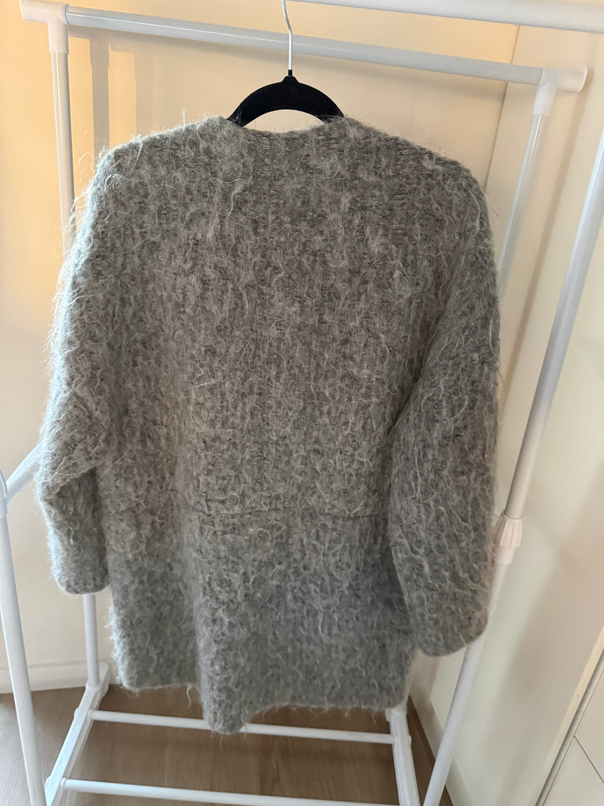 Zara Woman grey textured coat, women's S, photo 2