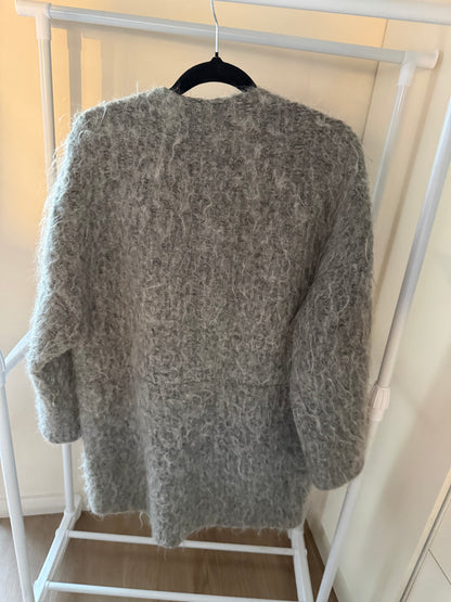 Zara Woman grey textured coat, women's S, photo 2