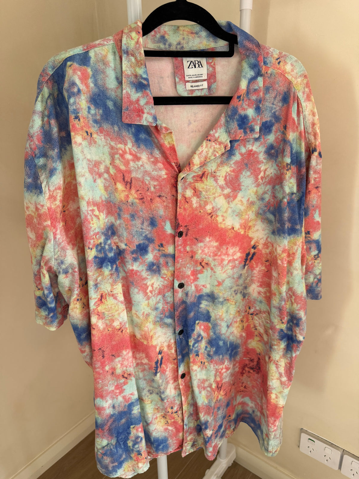 Zara pink tie-dye shirt, men's XL
