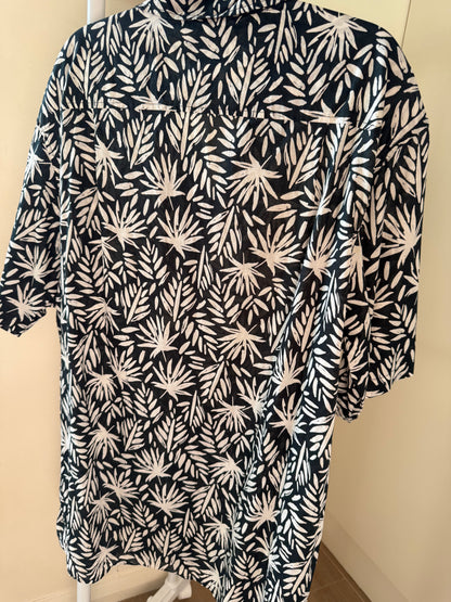 Zara black & white leaf print shirt, men's XL, photo 3