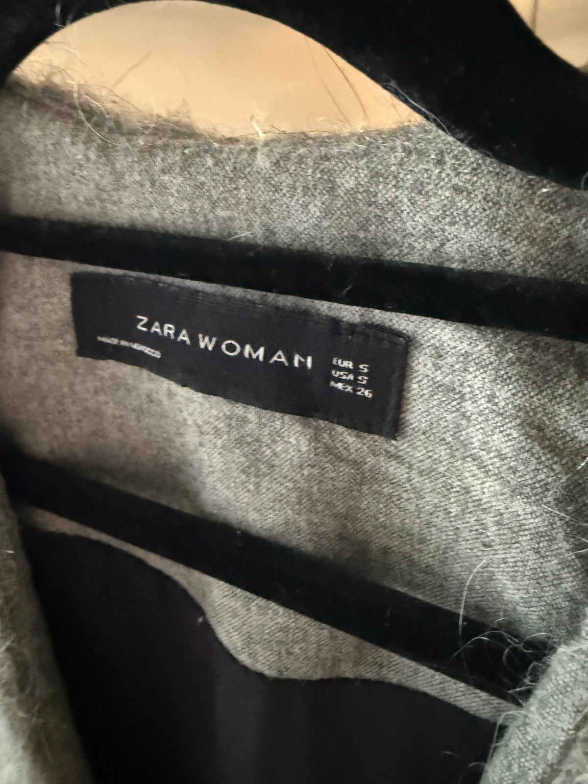 Zara Woman grey textured coat, women's S, photo 3