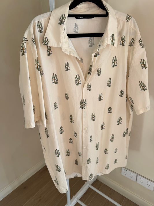 Zara cactus print shirt, men's XL