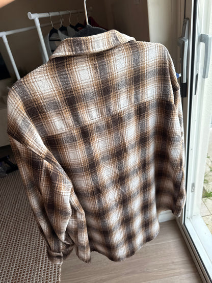 Luck & Trouble check flannel shacket, women's 10, photo 2