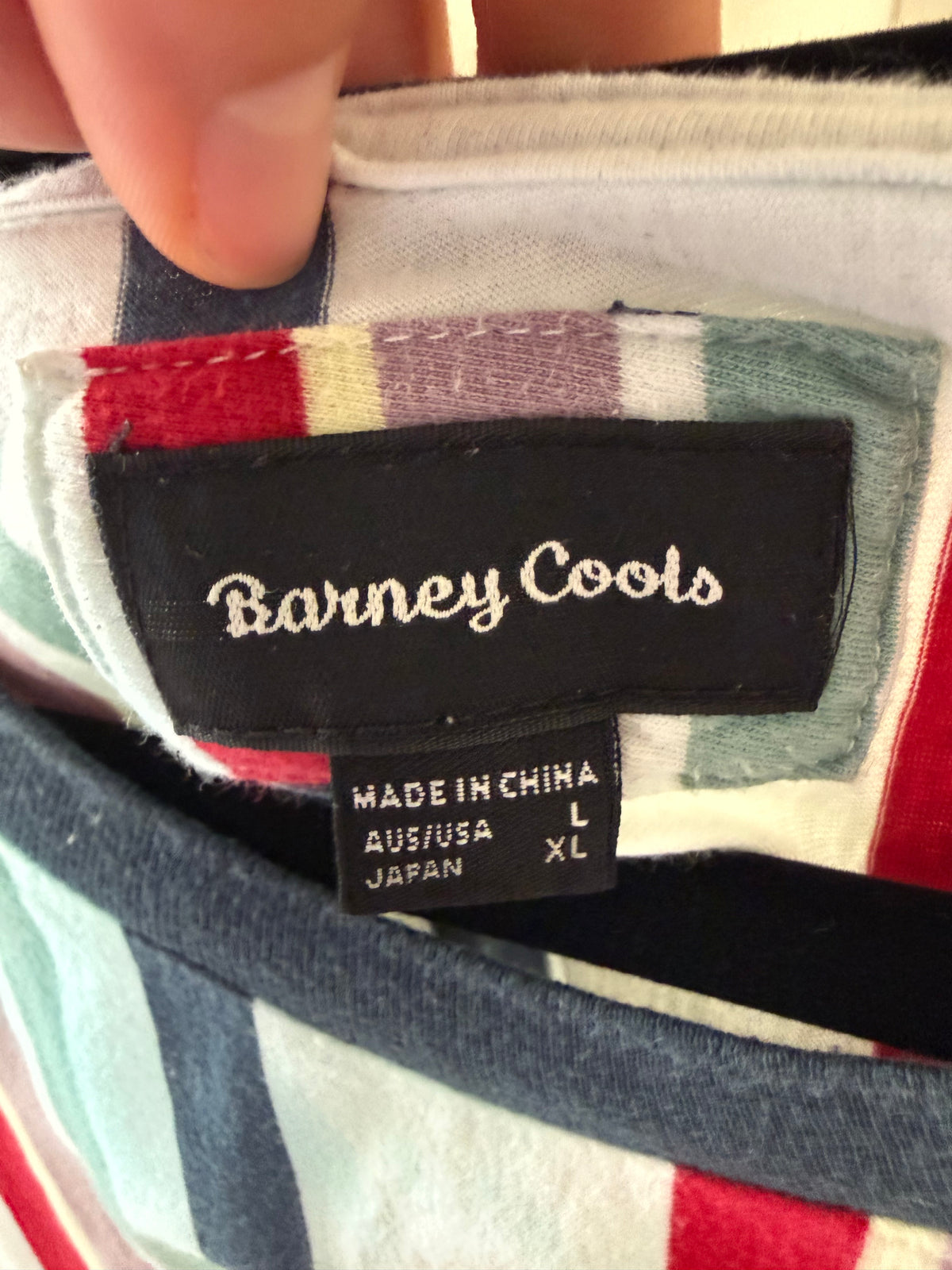 Barney Cools vertical stripe tee, men's L, photo 6